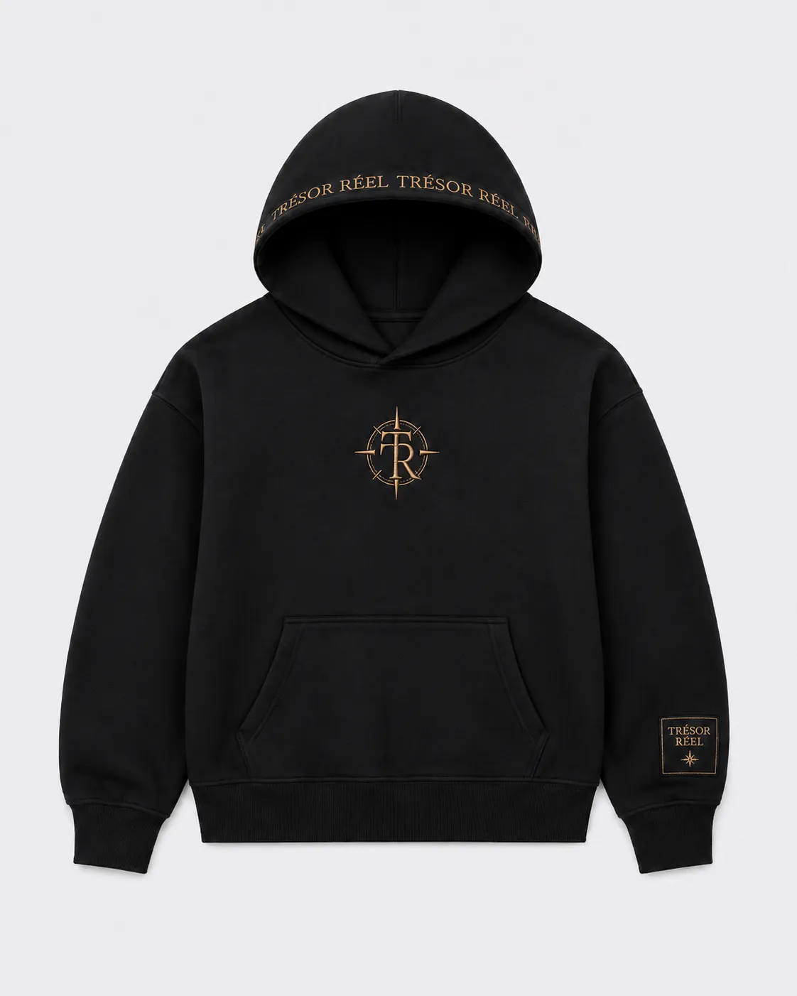 Pull Tresor Reel noir, vue de face