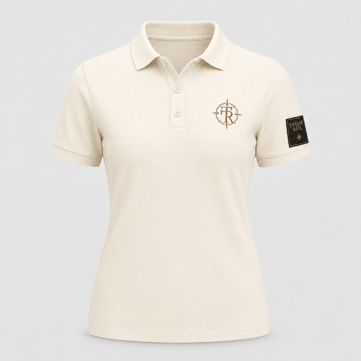 Polo femme blanc, vue de face