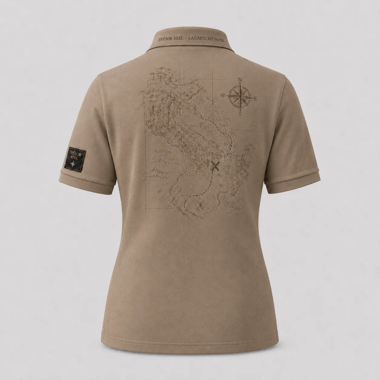 Polo femme kaki, vue de dos