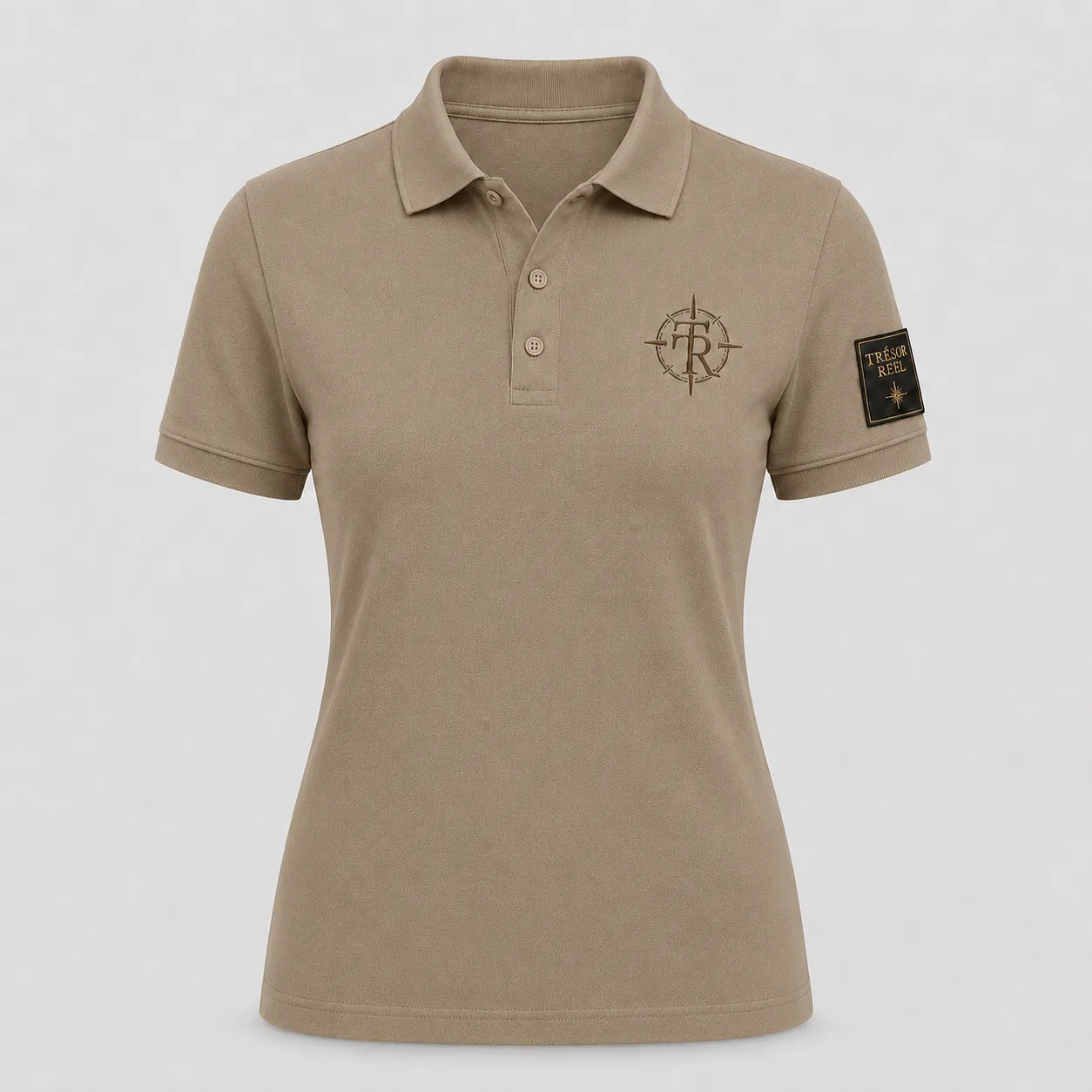 Polo femme kaki, vue de face